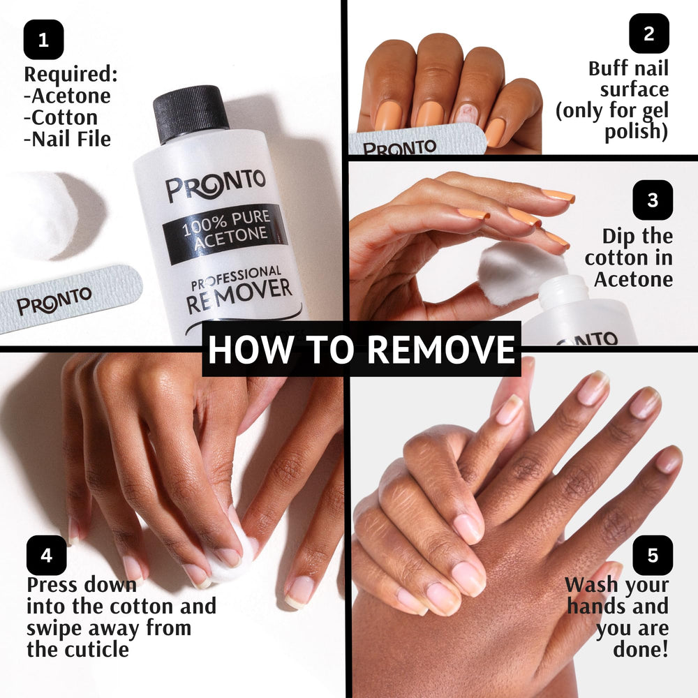 Pronto acetone remover dispenser-ready setup for salon use