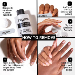 Pronto acetone remover dispenser-ready setup for salon use