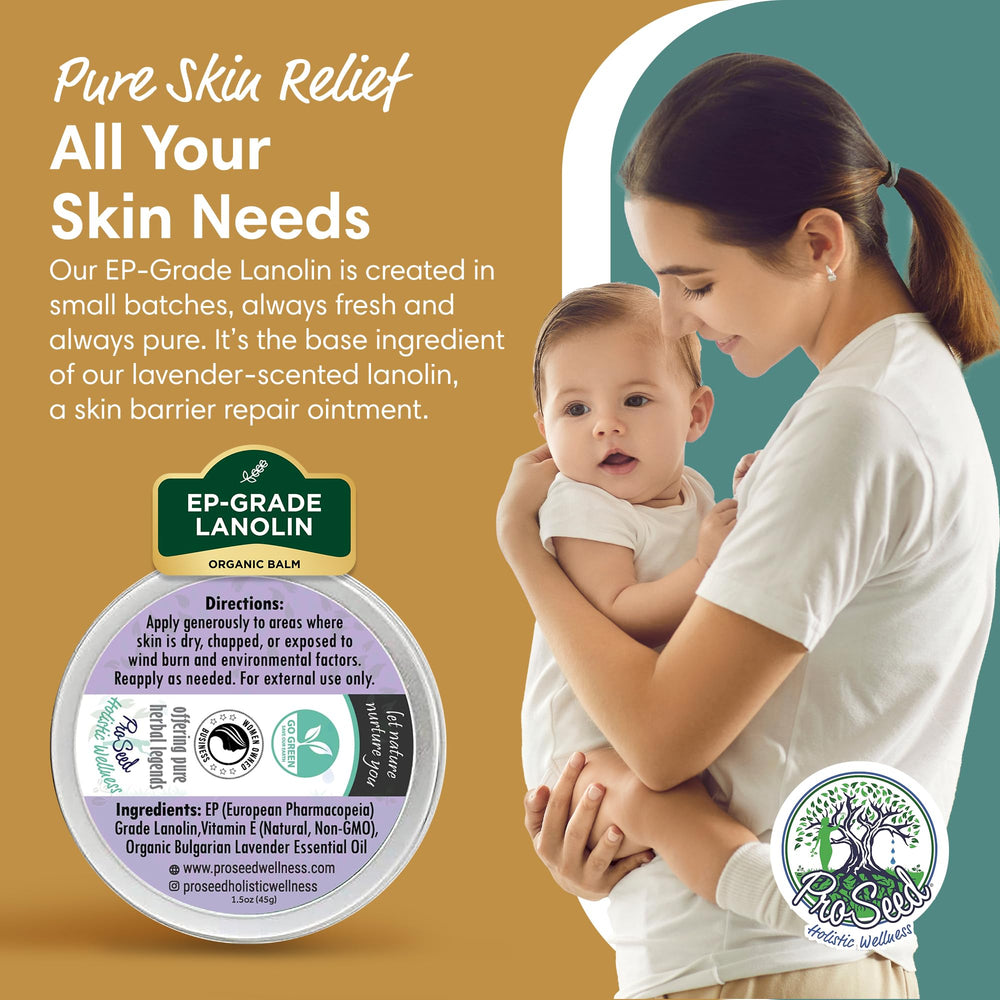 ProSeed Nursing Balm being applied, demonstrating gentle moisture for moms.