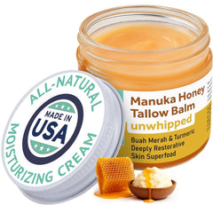 ProSeed Manuka unwhipped tallow balm jar for deep hydration of dry skin.