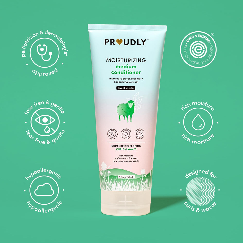 Creamy texture swatch of PROUDLY conditioner showing slip for detangling