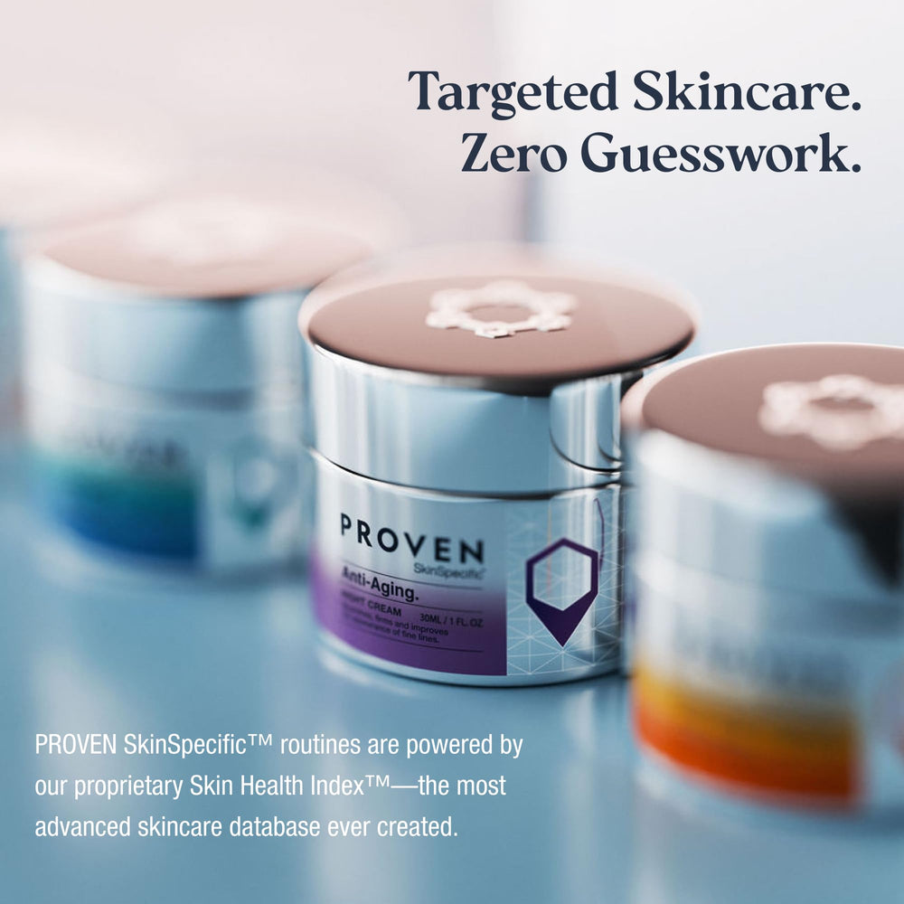 PROVEN SkinSpecific Night Cream jar highlighting hydrating formula for firmer-looking skin