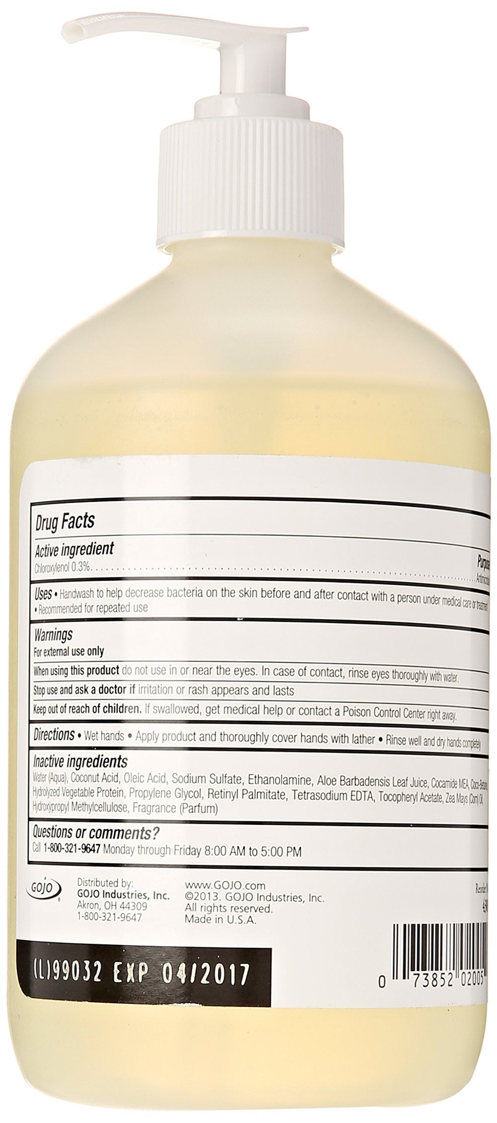 Provon antimicrobial lotion soap pump close-up, showing rich lather and conditioning formula for gentle cleansing.