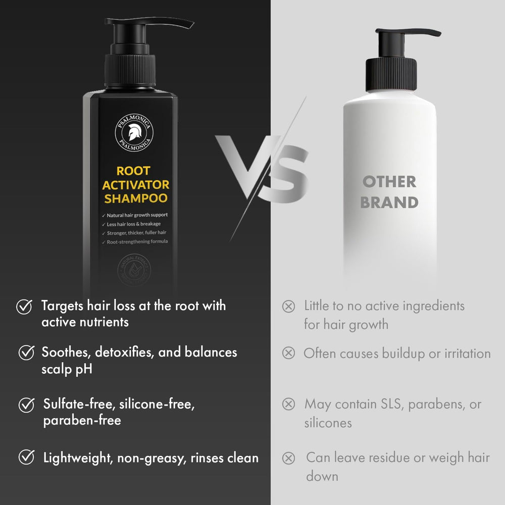 Pack of two 10.1 fl oz Psalmonica Root Activator Shampoo bottles.