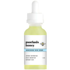 Psoriasis Honey Nourishing Scalp Serum bottle provides non-greasy hydration for sensitive skin