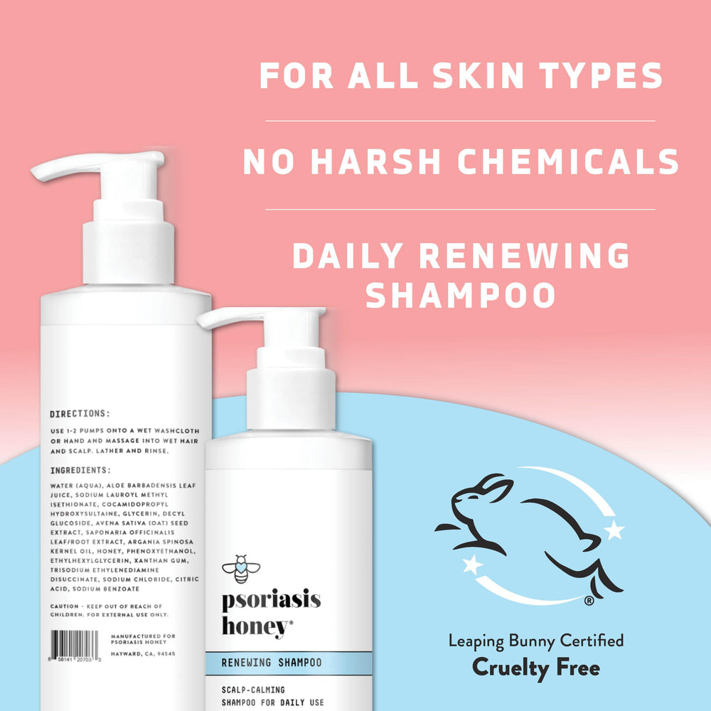 PSORIASIS HONEY packaging front emphasizes natural ingredients and safety