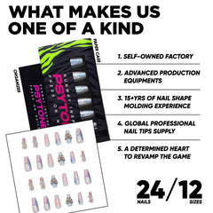 PSYTONE kit includes glue and tools for easy at-home manicures.