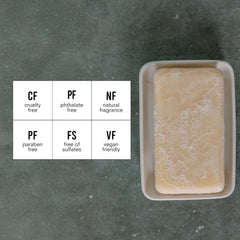 Public Goods bar soap close-up showing smooth, gentle lather