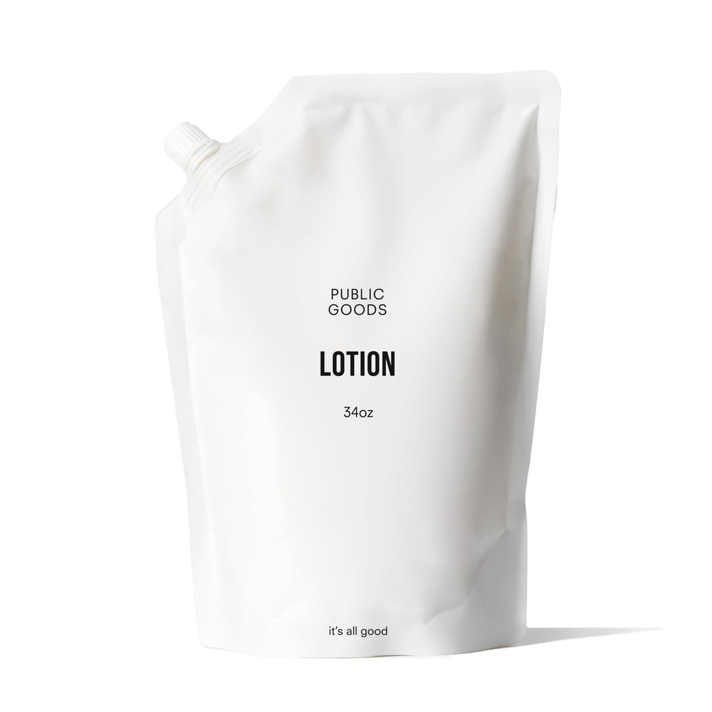 Public Goods body lotion bottle for daily hydration and smooth skin.