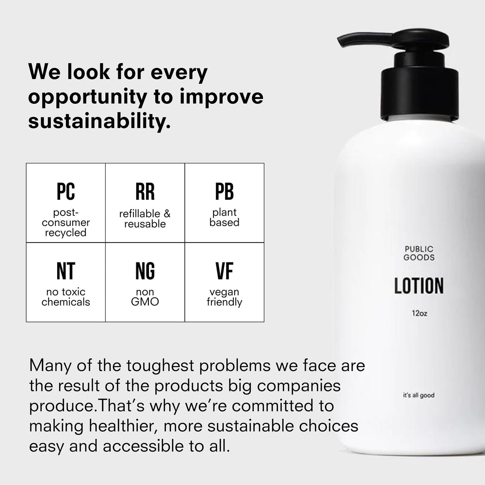 Public Goods Body Lotion swatch showing rich nourishing cream