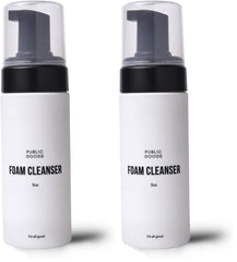 Public Goods facial cleanser bottle front label highlighting vegan-friendly hydration