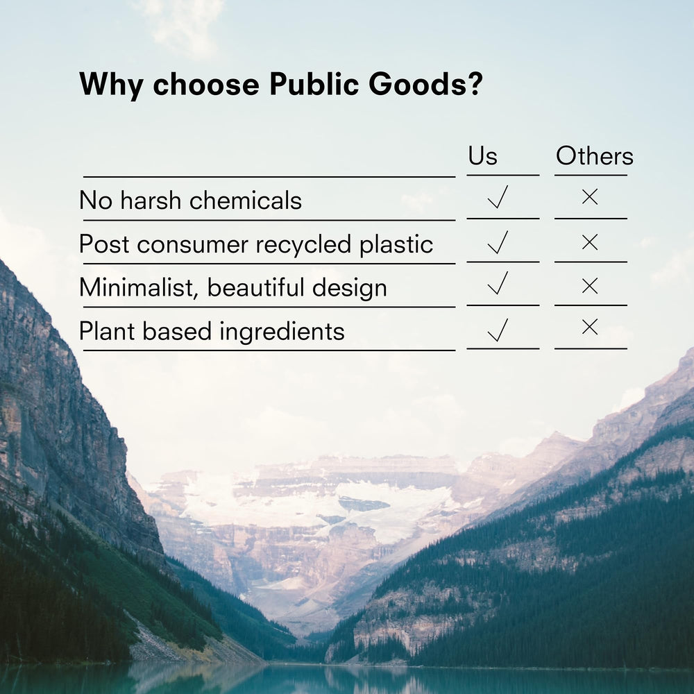Public Goods packaging made from recycled plastic sustainable choice