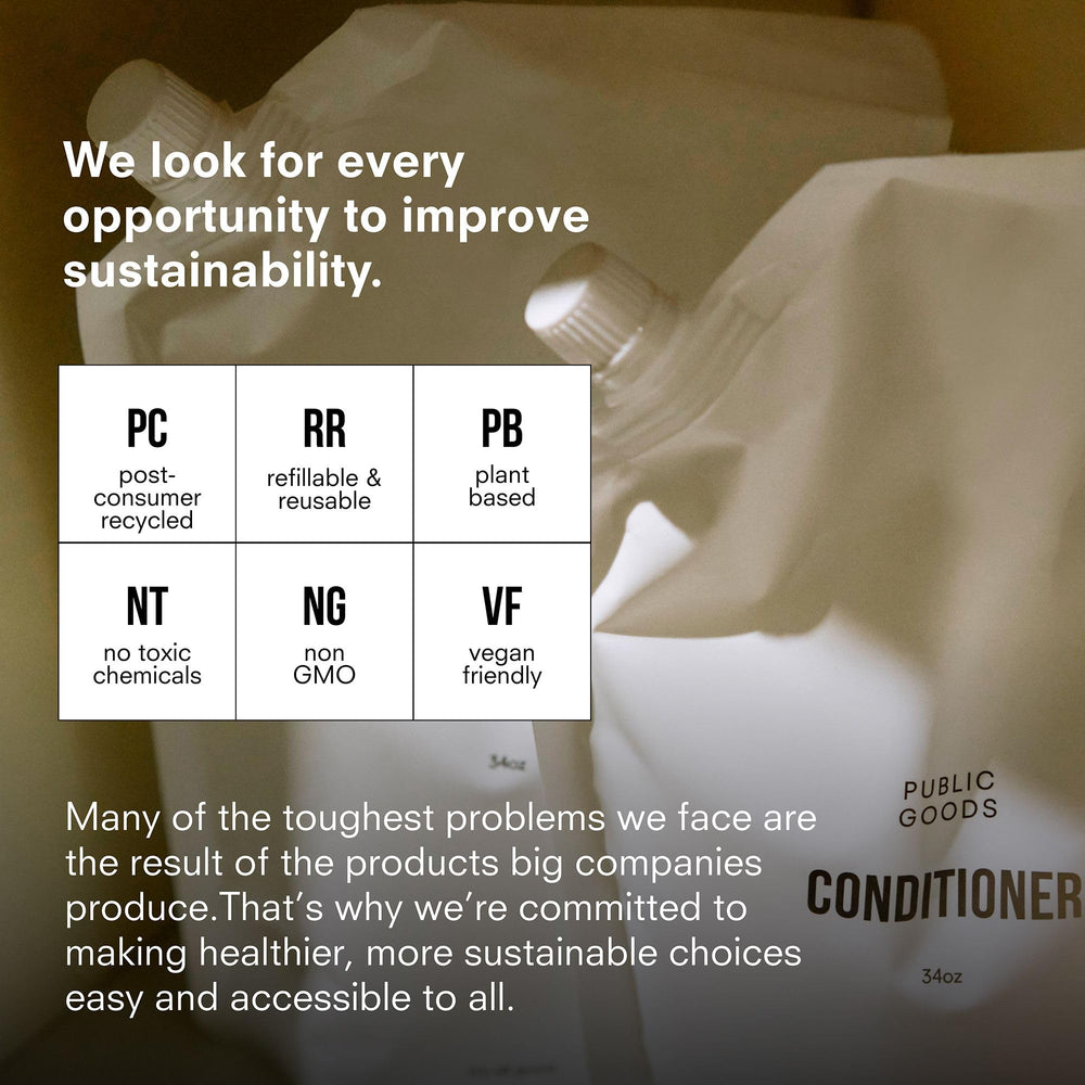 Public Goods conditioner application on wet hair illustrates smooth detangling.