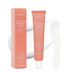 PUILOG facial hair removal cream packaging shown for easy at-home use