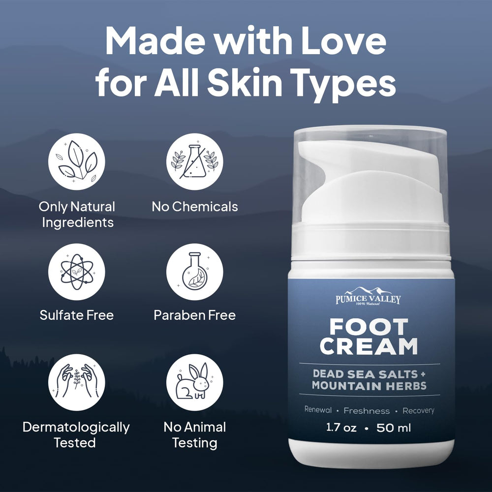 Pumice Valley Arnica Macadamia Oil infusion highlights skin softness.