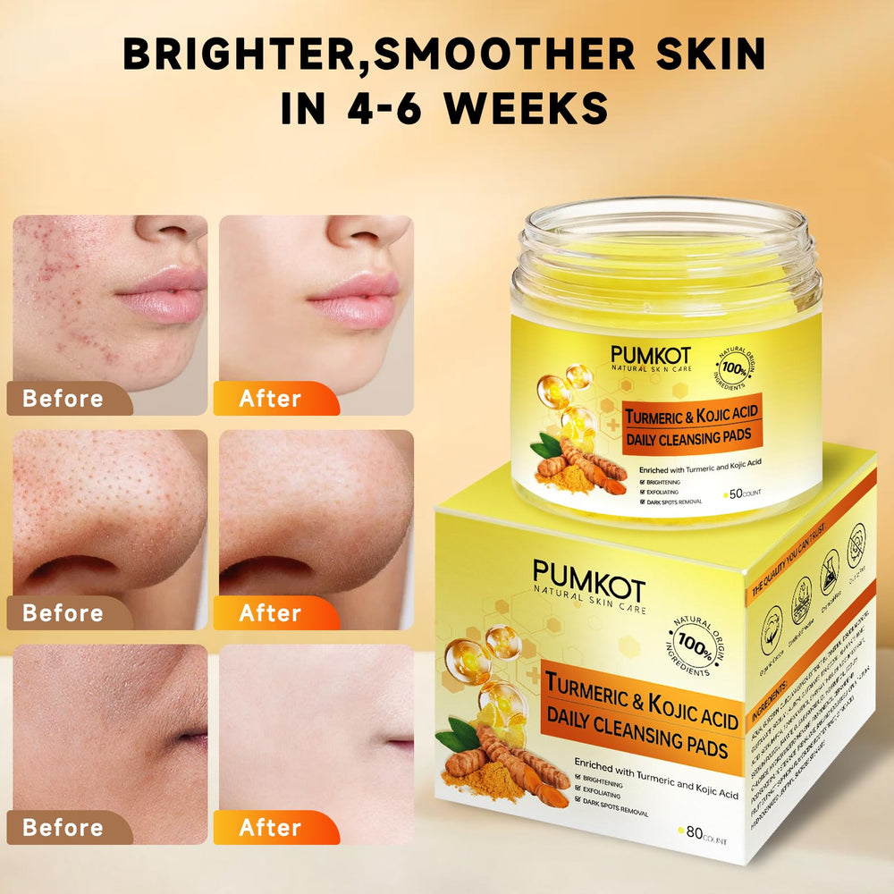 Exfoliating texture of Pumkot pad with turmeric and lemon.