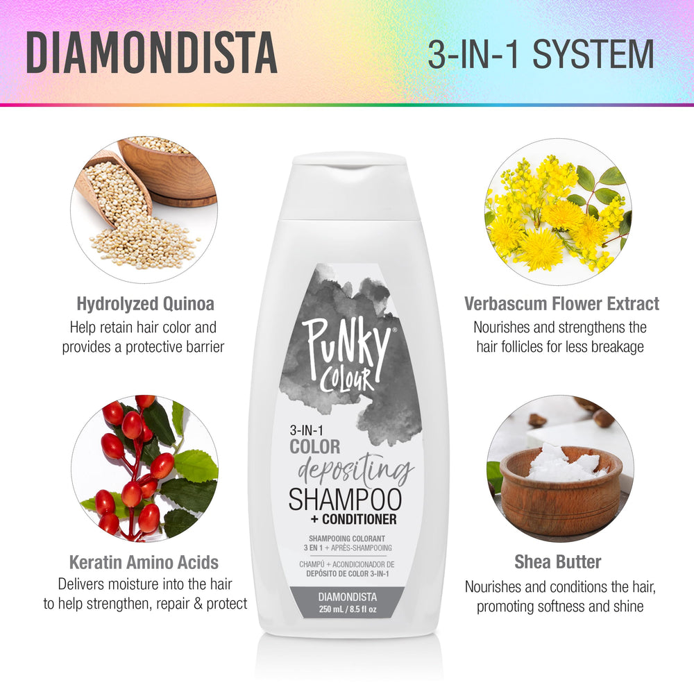 Punky Colour 3-in-1 Diamondista packaging highlights easy, color-refreshing care.