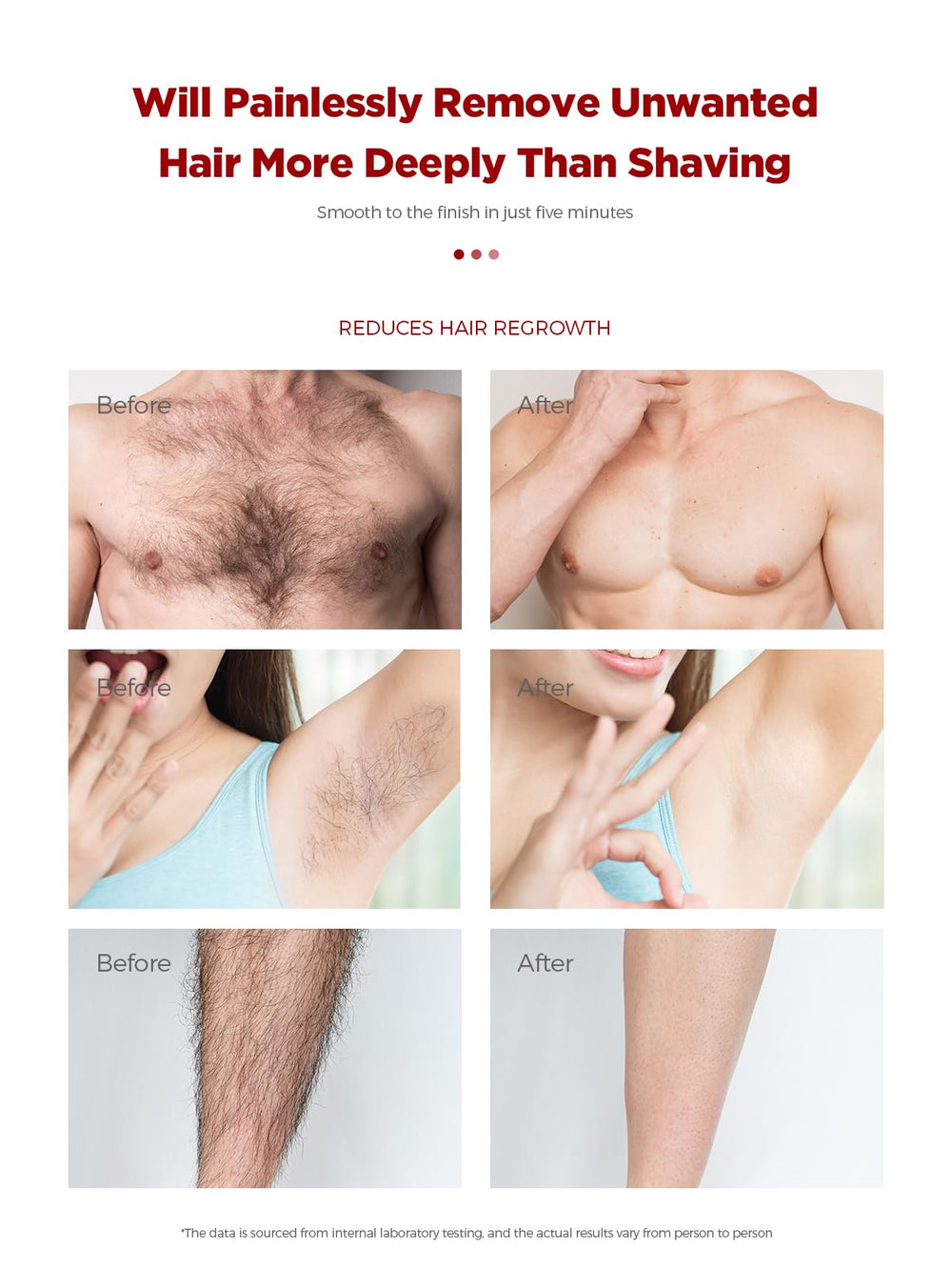 PUPUPE on leg for fast, silky-smooth hair removal results.