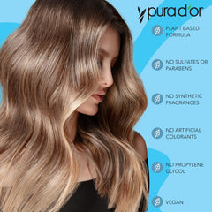 PURA D'OR aloe vera base packaging suggesting gentle daily cleansing for hair