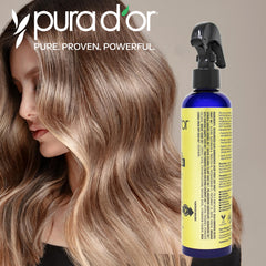 PURA D'OR Argan Oil Heat Shield in action protecting hair from heat up to 450°F