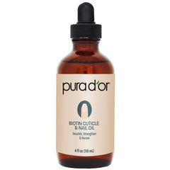 PURA D'OR biotin cuticle oil bottle with dropper for nail hydration