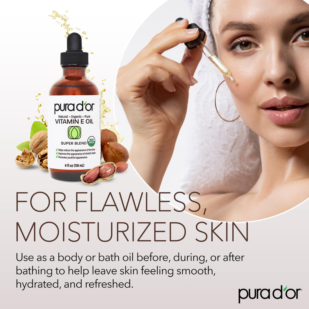PURA D'OR Vitamin E oil added to bath for a soothing hydration soak.