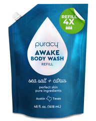 Puracy Body Wash Refill 48oz bottle shown for long-lasting refills.