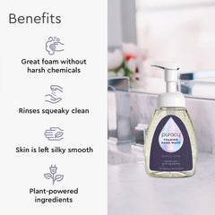 Puracy foaming hand soap in action with rich foam and moisturization.
