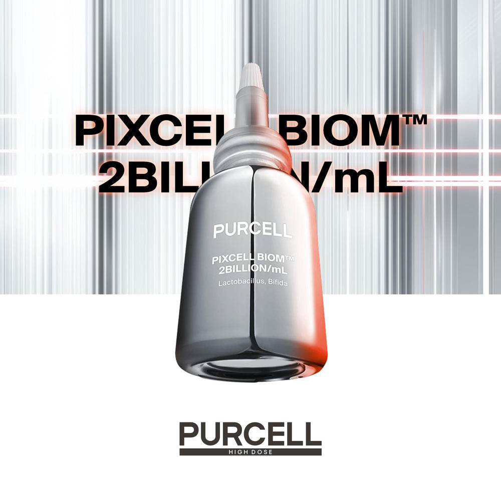 PURCELL Pixcell Biom close-up on skin suggests refreshed, calm appearance