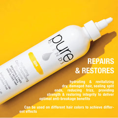 Pure Blends Sun Hydrating Color Depositing Shampoo color deposit closeup showing glossy highlights.
