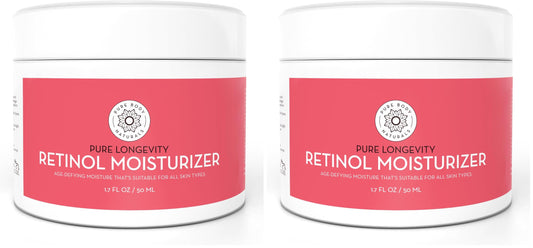 Pure Body Naturals Retinol Moisturizer jar front promoting deep hydration.