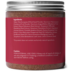 Pure Body Naturals Superfruit Smoothie Scrub jar with natural ingredients label