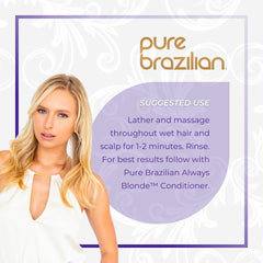 Pure Brazilian Always Blonde Shampoo on color-treated hair appears brighter