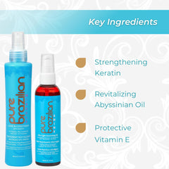 Pure Brazilian Leave-In Conditioner application on hair for detangled, manageable strands