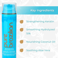 Close-up of keratin and hydrolyzed silk blend promises nourished, manageable hair.