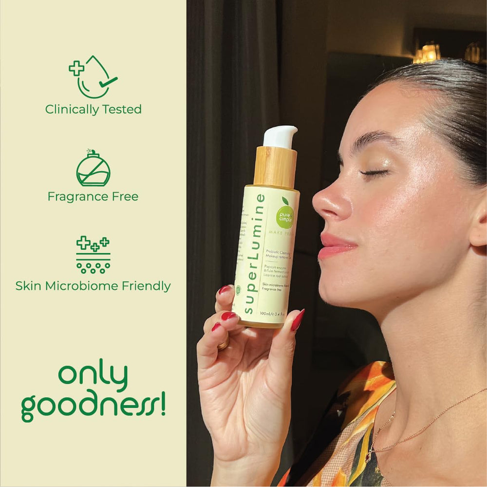 Final rinse shows a subtle moisturizing film after cleansing with Pure & Cimple.