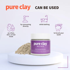 PURE CLAY calcium bentonite facial mask application for refreshed skin