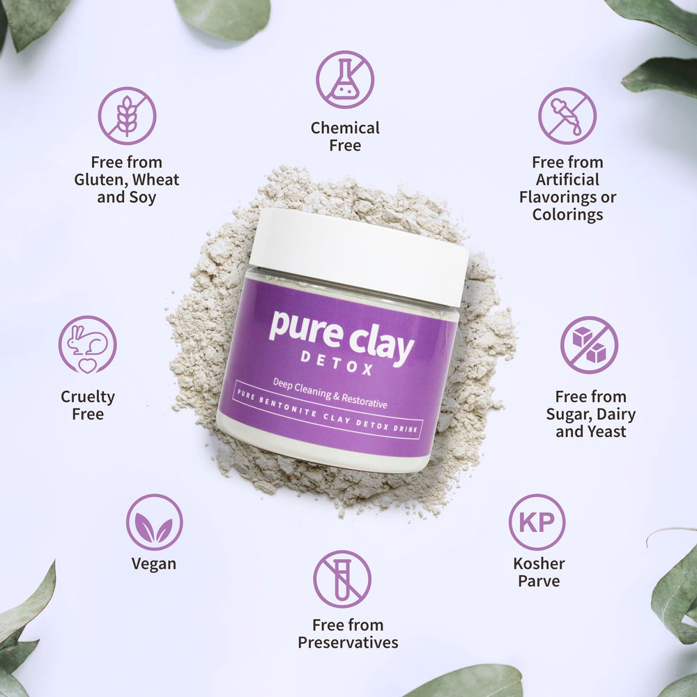 PURE CLAY daily detox drink preparation for internal cleansing potential