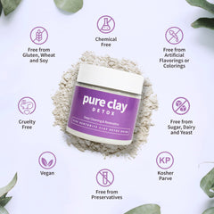 PURE CLAY daily detox drink preparation for internal cleansing potential