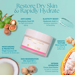 Pure Fiji Body Butter closeup emphasizing elasticity and softness.