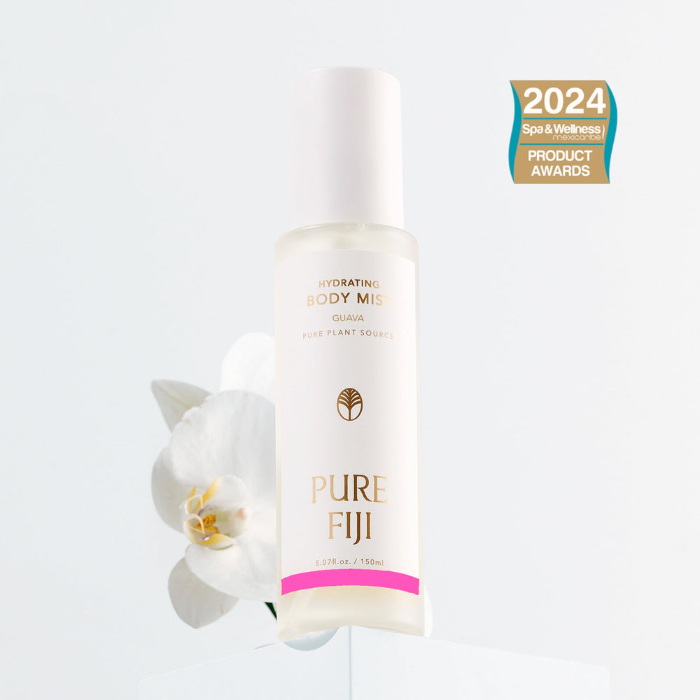 PURE FIJI Hyaluronic Face Mist application-dispense supports plump, radiant skin during daily routines.