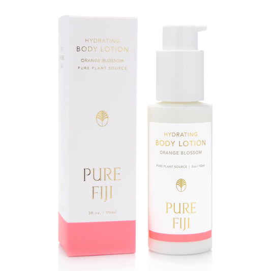 PURE FIJI Hydrating Body Lotion Orange Blossom travel bottle for on-the-go moisture