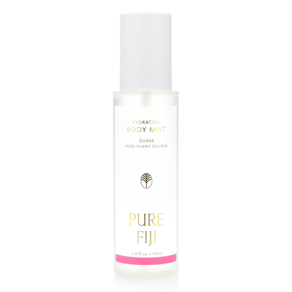 PURE FIJI Hydrating Body Mist Guava bottle delivers instant moisture and dewy skin.
