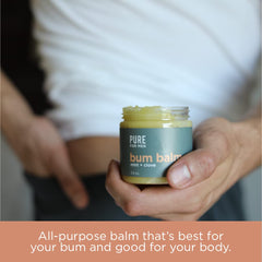 All-over use with Pure for Men Bum Balm on skin and bearded areas