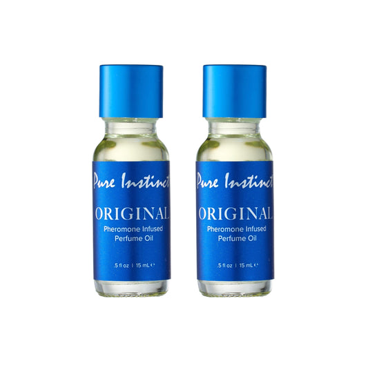 Pure Instinct 2-pack bottles front view, versatile unisex fragrance for daily wear.