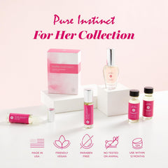 Pure Instinct Roll-On travel size bottle displayed for TSA-friendly travel