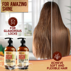 Close-up of hair looking shiny after using Pure Nature Lux Spa.