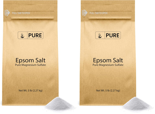 Pure Original Ingredients Epsom Salt bulk bag shown for easy soaking and value