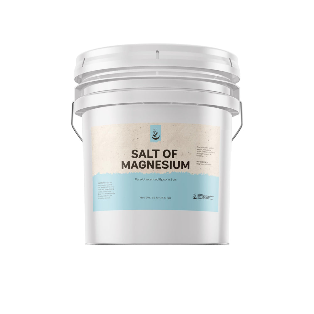 Pure Original Ingredients Salt of Magnesium bucket pour for quick-dissolving bath soaks.
