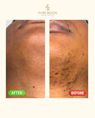 Pure Reign skin care solution bathroom display supports daily routine visualization.